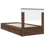 vidaXL Úložná posteľ Hnedý dub 90 x 190 cm Kompozitné drevo – Obrázok 10