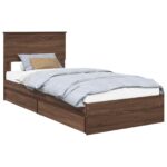 vidaXL Úložná posteľ Hnedý dub 90 x 190 cm Kompozitné drevo – Obrázok 2