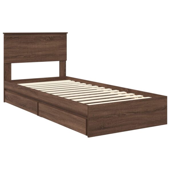 vidaXL Úložná posteľ Hnedý dub 90 x 190 cm Kompozitné drevo – Obrázok 4