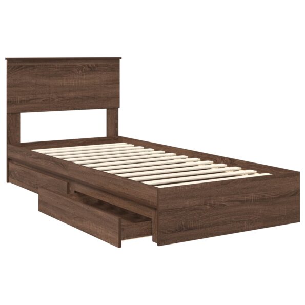vidaXL Úložná posteľ Hnedý dub 90 x 190 cm Kompozitné drevo – Obrázok 5