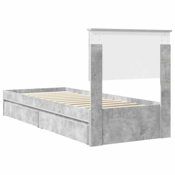 vidaXL Úložná posteľ Betónová šedá 75 x 190 cm Kompozitné drevo – Obrázok 10