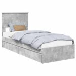 vidaXL Úložná posteľ Betónová šedá 75 x 190 cm Kompozitné drevo – Obrázok 2