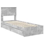vidaXL Úložná posteľ Betónová šedá 75 x 190 cm Kompozitné drevo – Obrázok 4