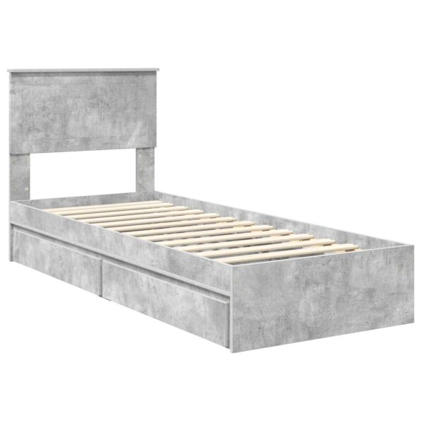 vidaXL Úložná posteľ Betónová šedá 75 x 190 cm Kompozitné drevo – Obrázok 4