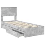 vidaXL Úložná posteľ Betónová šedá 75 x 190 cm Kompozitné drevo – Obrázok 5