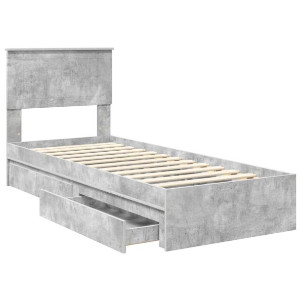 vidaXL Úložná posteľ Betónová šedá 75 x 190 cm Kompozitné drevo – Obrázok 5