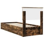 vidaXL Úložná posteľ Dymová dub 75 x 190 cm Kompozitné drevo – Obrázok 10