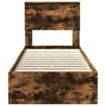 vidaXL Úložná posteľ Dymová dub 75 x 190 cm Kompozitné drevo – Obrázok 8