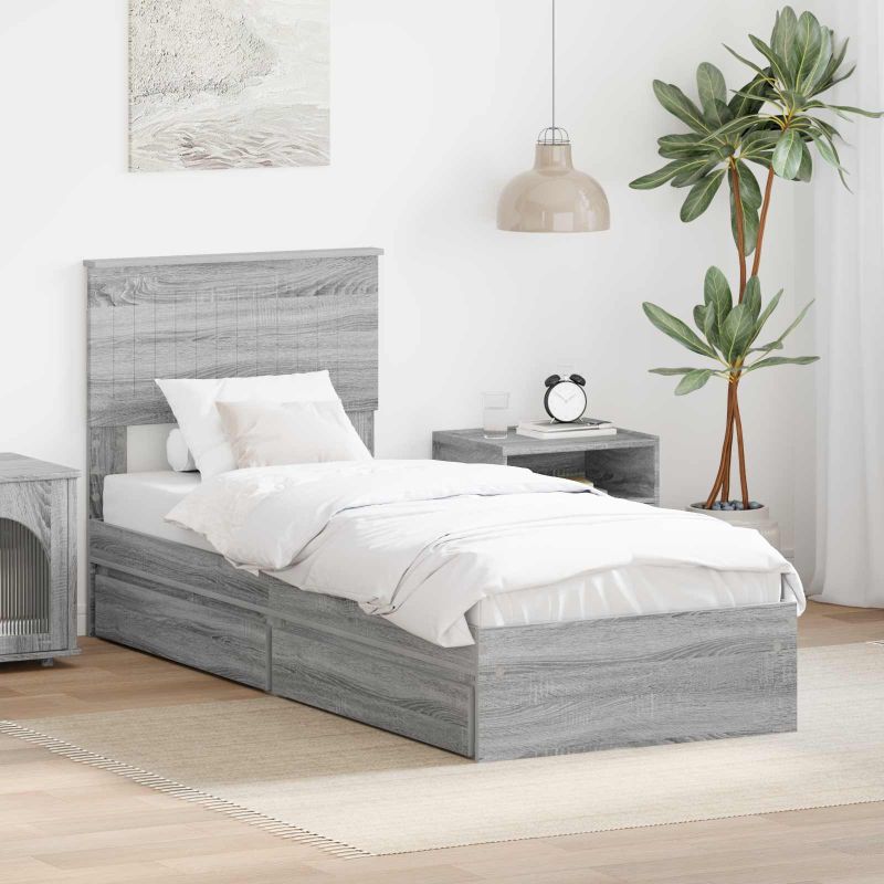3410852_1.jpg vidaXL Úložná posteľ Sivý Sonoma 75 x 190 cm Kompozitné drevo – Obrázok 1