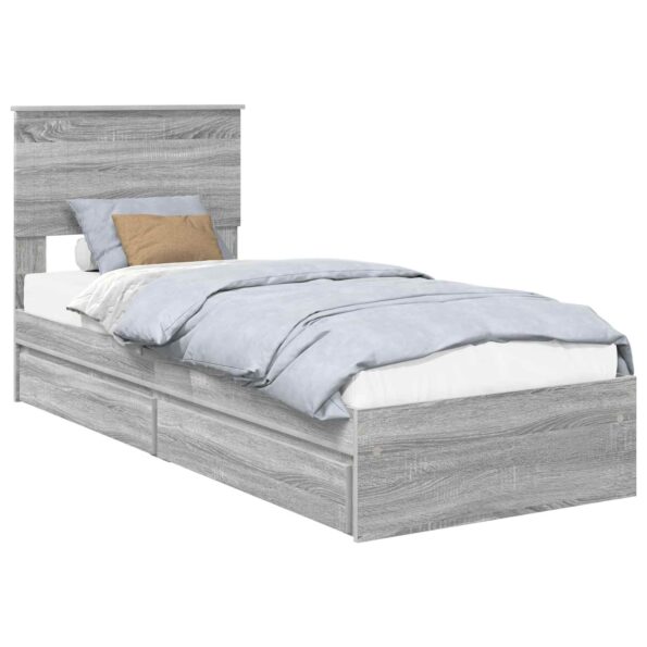 vidaXL Úložná posteľ Sivý Sonoma 75 x 190 cm Kompozitné drevo – Obrázok 2
