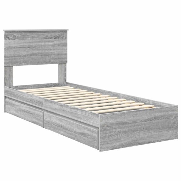 vidaXL Úložná posteľ Sivý Sonoma 75 x 190 cm Kompozitné drevo – Obrázok 4