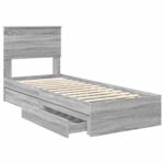 vidaXL Úložná posteľ Sivý Sonoma 75 x 190 cm Kompozitné drevo – Obrázok 5