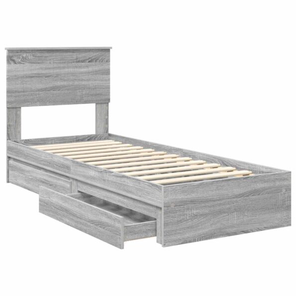 vidaXL Úložná posteľ Sivý Sonoma 75 x 190 cm Kompozitné drevo – Obrázok 5