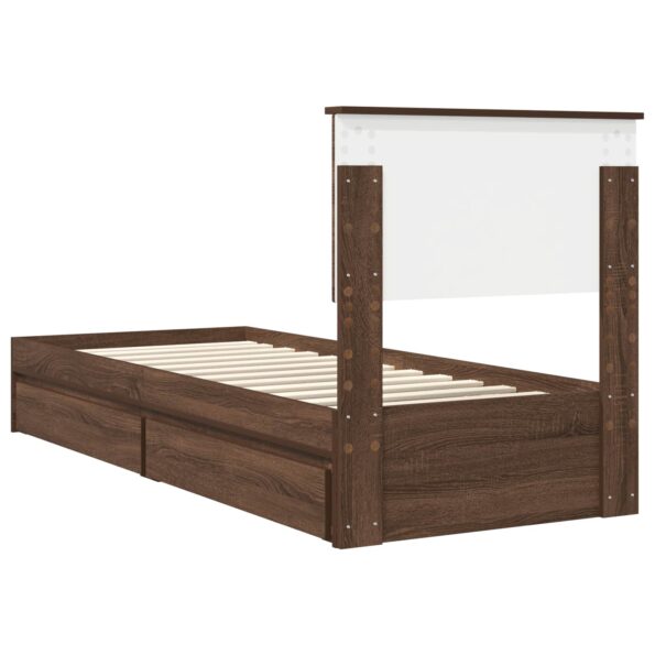 vidaXL Úložná posteľ Hnedý dub 75 x 190 cm Kompozitné drevo – Obrázok 10