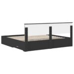 vidaXL Rám postele Čierna a strieborná 200 x 200 cm Kompozitné drevo – Obrázok 10