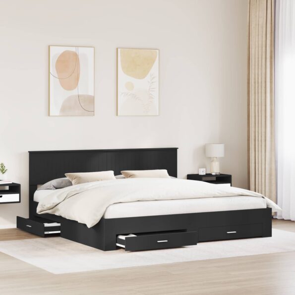 vidaXL Rám postele Čierna a strieborná 200 x 200 cm Kompozitné drevo – Obrázok 3