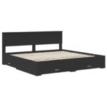 vidaXL Rám postele Čierna a strieborná 200 x 200 cm Kompozitné drevo – Obrázok 4