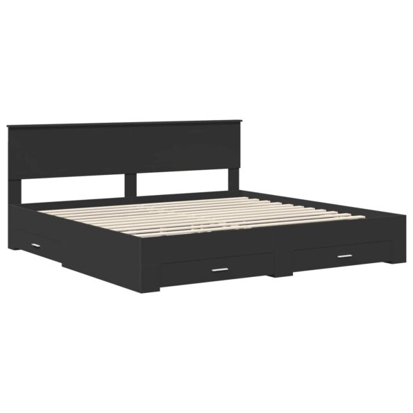vidaXL Rám postele Čierna a strieborná 200 x 200 cm Kompozitné drevo – Obrázok 4