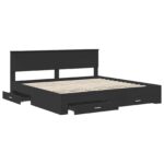 vidaXL Rám postele Čierna a strieborná 200 x 200 cm Kompozitné drevo – Obrázok 5