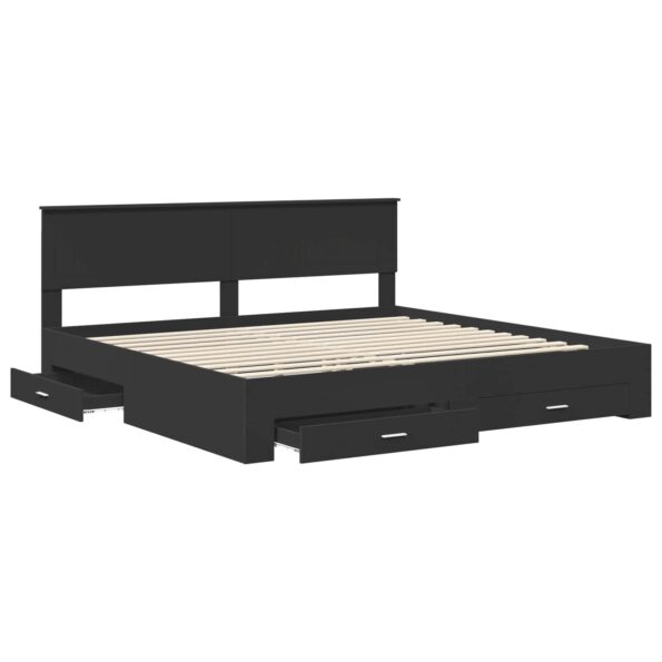 vidaXL Rám postele Čierna a strieborná 200 x 200 cm Kompozitné drevo – Obrázok 5
