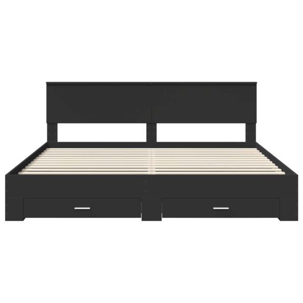 vidaXL Rám postele Čierna a strieborná 200 x 200 cm Kompozitné drevo – Obrázok 8