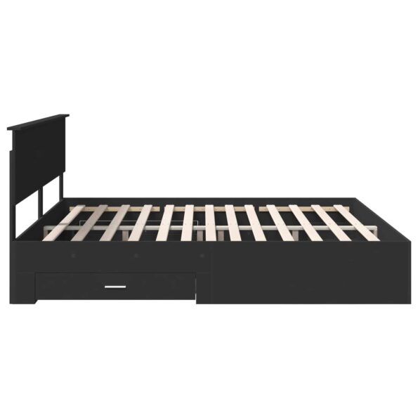 vidaXL Rám postele Čierna a strieborná 200 x 200 cm Kompozitné drevo – Obrázok 9