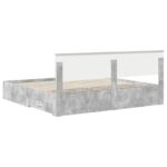 vidaXL Rám postele Betónová šedá 200 x 200 cm Kompozitné drevo – Obrázok 10