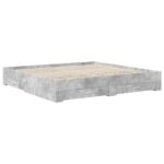 vidaXL Rám postele Betónová šedá 200 x 200 cm Kompozitné drevo – Obrázok 6