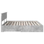 vidaXL Rám postele Betónová šedá 200 x 200 cm Kompozitné drevo – Obrázok 9