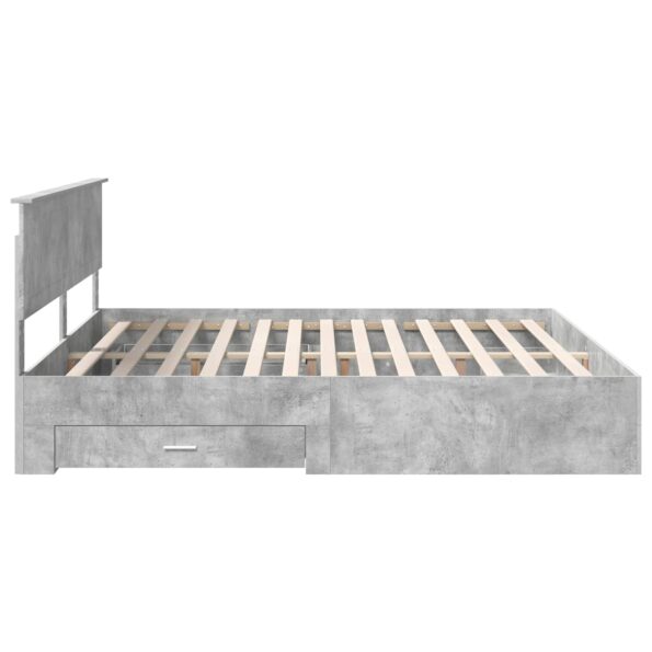 vidaXL Rám postele Betónová šedá 200 x 200 cm Kompozitné drevo – Obrázok 9