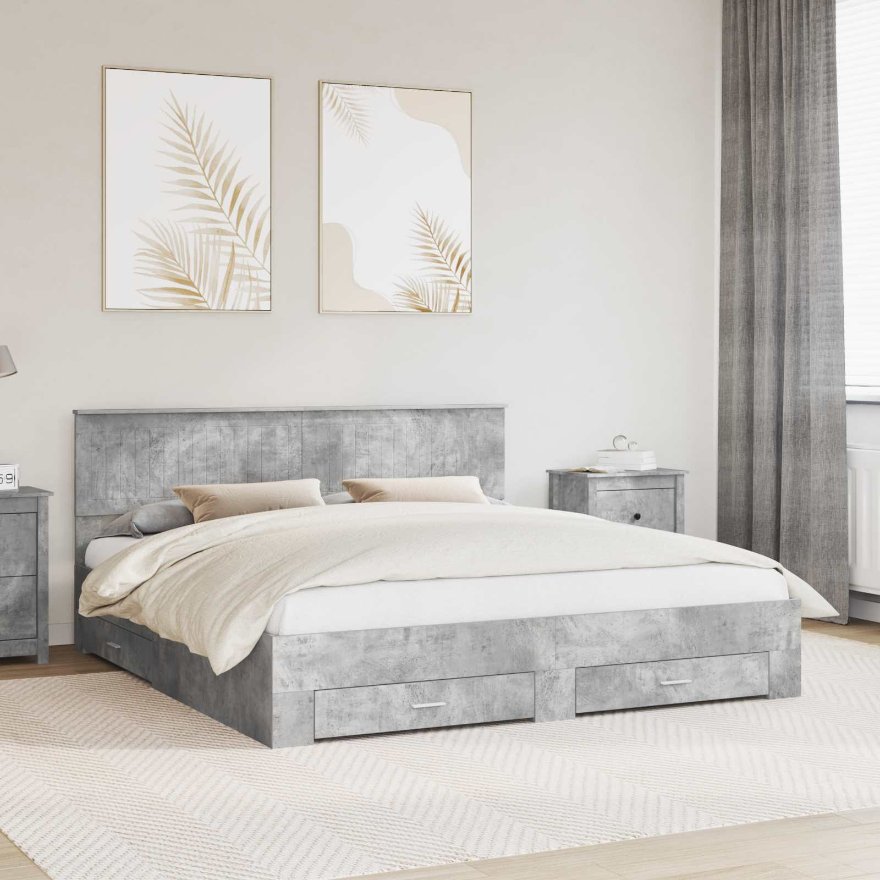 3410864_1.jpg vidaXL Rám postele Betónová šedá 180 x 200 cm Kompozitné drevo – Obrázok 1