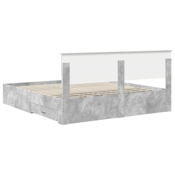 vidaXL Rám postele Betónová šedá 180 x 200 cm Kompozitné drevo – Obrázok 10
