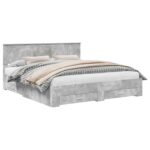 vidaXL Rám postele Betónová šedá 180 x 200 cm Kompozitné drevo – Obrázok 2