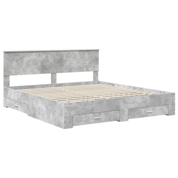 vidaXL Rám postele Betónová šedá 180 x 200 cm Kompozitné drevo – Obrázok 4