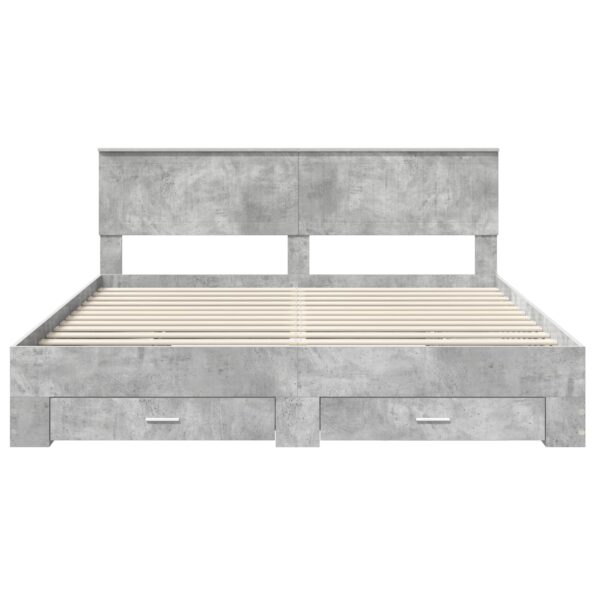 vidaXL Rám postele Betónová šedá 180 x 200 cm Kompozitné drevo – Obrázok 8