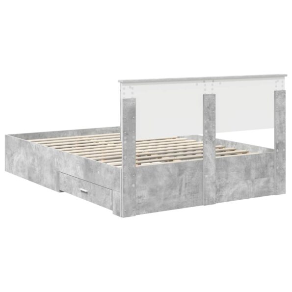 vidaXL Rám postele Betónová šedá 140 x 200 cm Kompozitné drevo – Obrázok 10