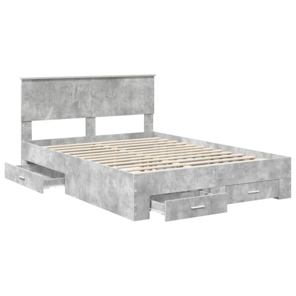vidaXL Rám postele Betónová šedá 140 x 200 cm Kompozitné drevo – Obrázok 5