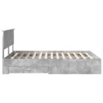 vidaXL Rám postele Betónová šedá 140 x 200 cm Kompozitné drevo – Obrázok 9