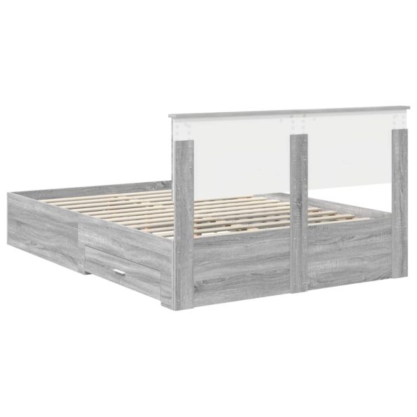 vidaXL Rám postele Sivý Sonoma 140 x 200 cm Kompozitné drevo – Obrázok 10