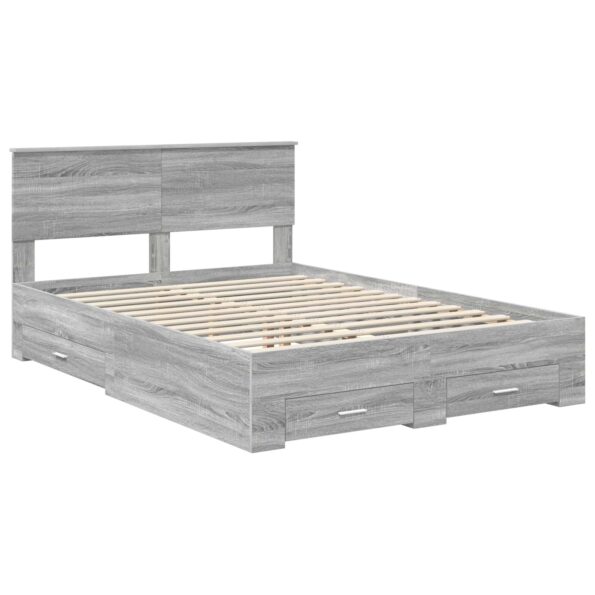 vidaXL Rám postele Sivý Sonoma 140 x 200 cm Kompozitné drevo – Obrázok 4