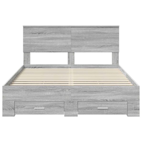 vidaXL Rám postele Sivý Sonoma 140 x 200 cm Kompozitné drevo – Obrázok 8
