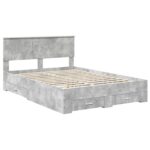 vidaXL Rám postele Betónová šedá 140 x 190 cm Kompozitné drevo – Obrázok 4