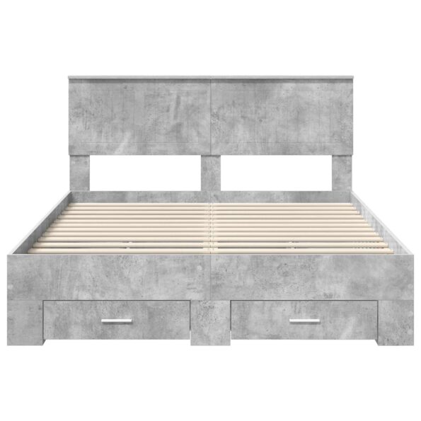 vidaXL Rám postele Betónová šedá 140 x 190 cm Kompozitné drevo – Obrázok 8