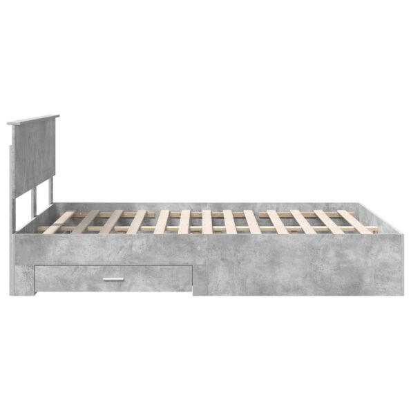 vidaXL Rám postele Betónová šedá 140 x 190 cm Kompozitné drevo – Obrázok 9