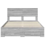 vidaXL Rám postele Sivý Sonoma 140 x 190 cm Kompozitné drevo – Obrázok 8