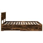 vidaXL Rám postele Dymová dub 135 x 190 cm Kompozitné drevo – Obrázok 9