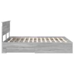vidaXL Rám postele Sivý Sonoma 135 x 190 cm Kompozitné drevo – Obrázok 9