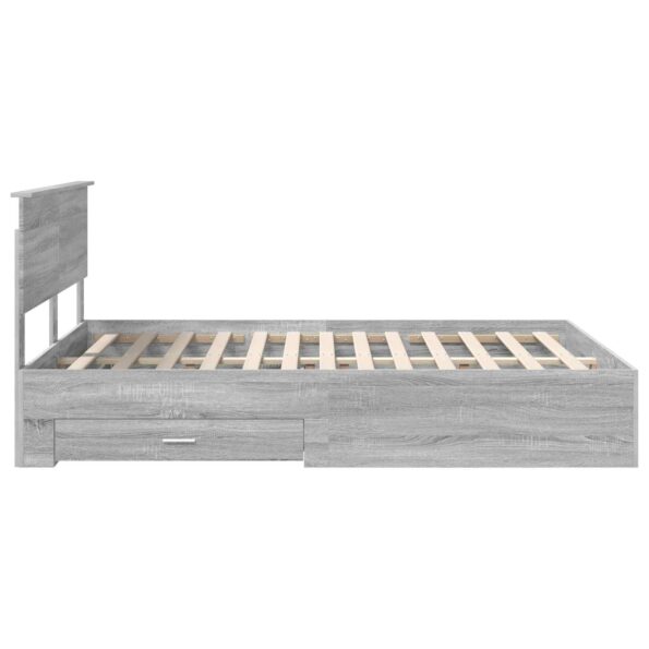 vidaXL Rám postele Sivý Sonoma 135 x 190 cm Kompozitné drevo – Obrázok 9