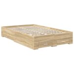 vidaXL Rám postele Sonoma dub 120 x 200 cm Kompozitné drevo – Obrázok 4