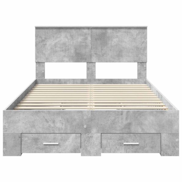 vidaXL Rám postele Betónová šedá 120 x 200 cm Kompozitné drevo – Obrázok 8